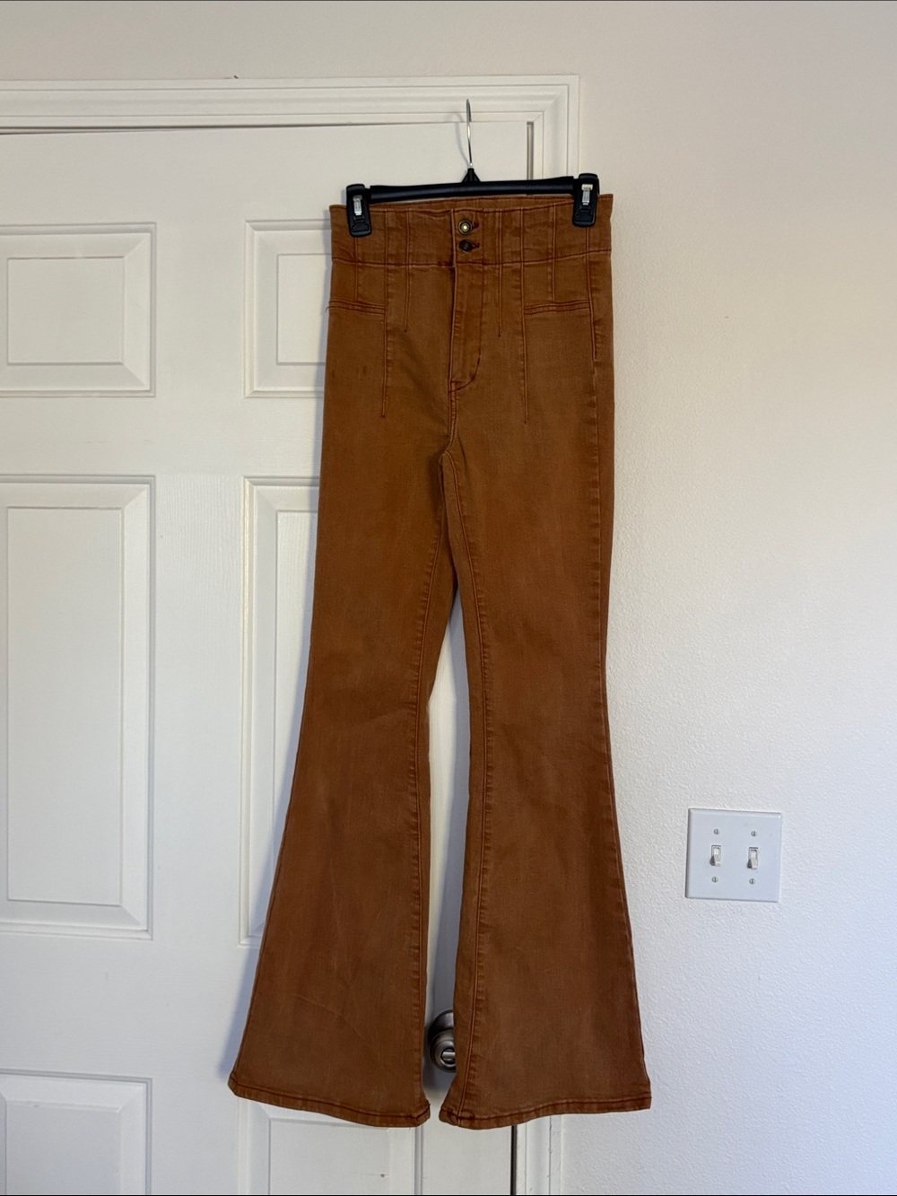 We The Free High-Rise Flare Pants in Rust